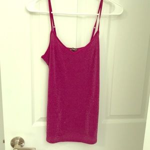 Sparkly magenta tank top